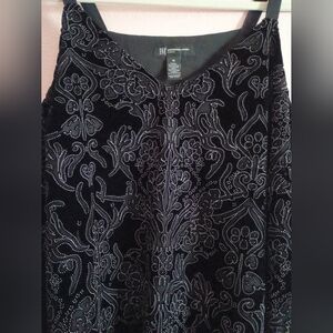 INC International Concepts Embellished Black Tank Top